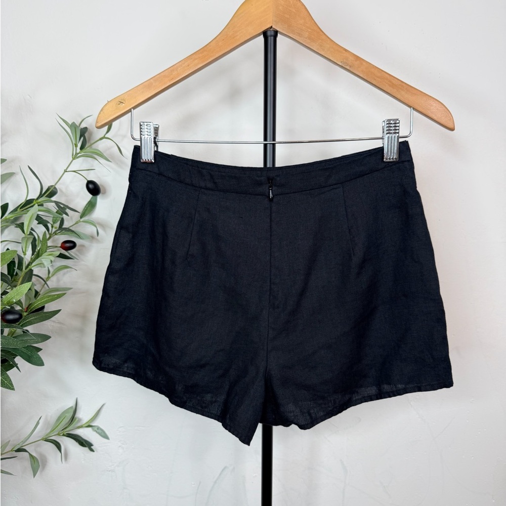 Reformation Linen Black Women's Shorts size 2 - Picture 2 of 5